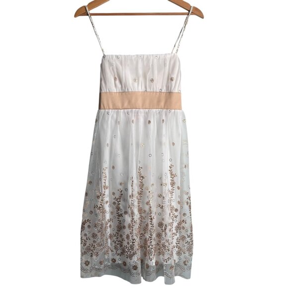 Vintage Y2K Taboo Women Glitter Floral Mesh Dress Size L Fairy Grunge Whimsigoth - Picture 1 of 9